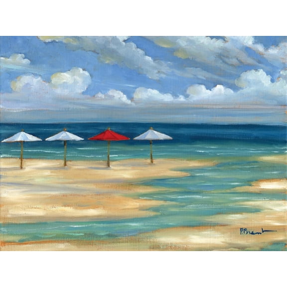 Art.com Umbrella Beachscape III Art Print by Paul Brent, 32" x 24"