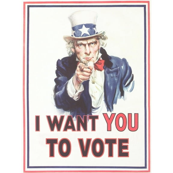 Art.com Uncle Sam, I Want You to Vote Art Print, 24" x 32"