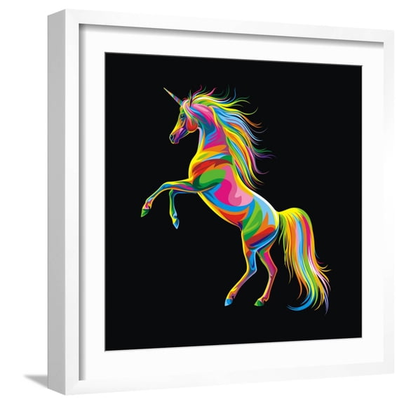 Art.com Unicorn Giclee Print by Bob Weer, White Frame Wall Art, 21" x 21"