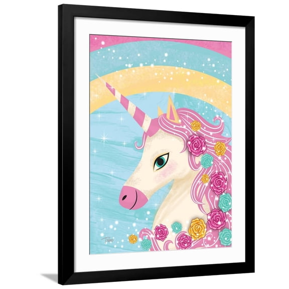 Art.com Unicorn II Art Print by Teresa Woo, Black Frame Wall Art, 32" x 40"