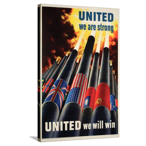 Art.com United We are Strong Poster Stretched Canvas Print Wall Art, 24" x 36"