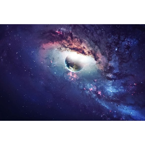 Art.com Universe Scene with Planets, Stars and Galaxies in Outer Space Showing the Beauty of Space Explorat Photographic Print by Vadim Sadovski, 36" x 24"