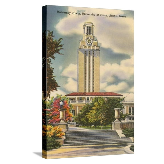 Art.com University Tower, Austin, Texas Stretched Canvas Print Wall Art, 16" x 24"