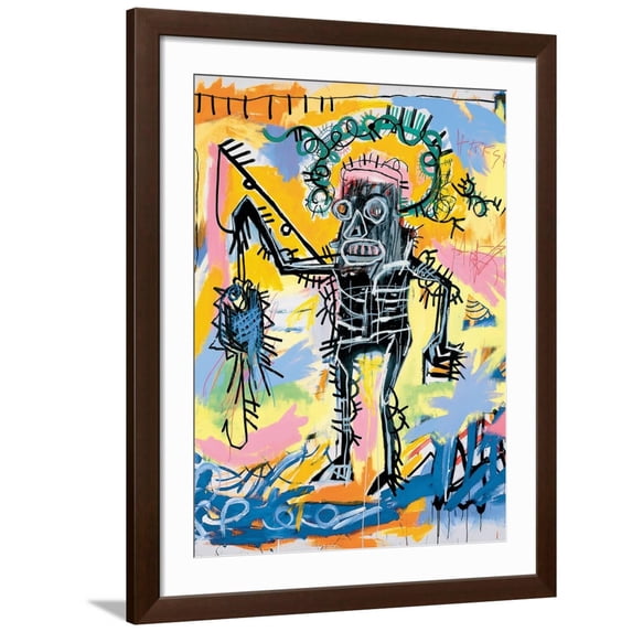 Art.com Untitled, 1981 Giclee Print by Jean-Michel Basquiat, Brown Frame Wall Art, 32" x 40"