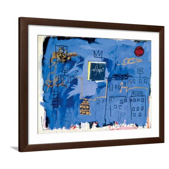 Art.com Untitled, 1981 Giclee Print by Jean-Michel Basquiat, Brown Frame Wall Art, 40" x 32"