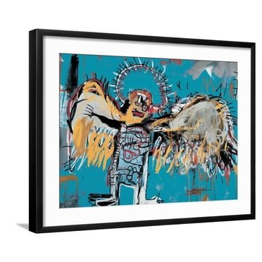 Art.com Untitled (Fallen Angel), 1981 Giclee Print by Jean-Michel Basquiat, Black Frame Wall Art, 29" x 23"