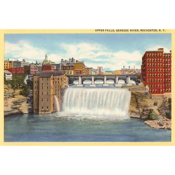 Art.com Upper Falls, Genesee River, Rochester, New York Art Print, 18" x 12"