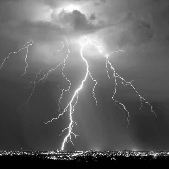 Art.com Urban Lightning II BW Photo by Douglas Taylor, 30" x 30"