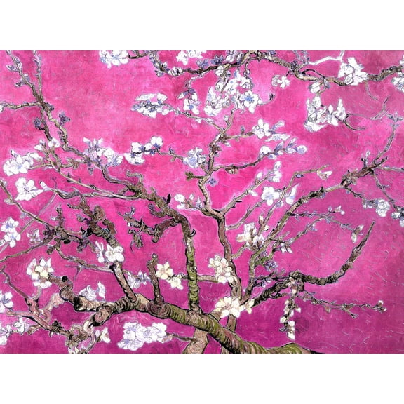 Art.com Van Gogh Almond Branches Pink Art Print Poster Art Print, 16" x 12"