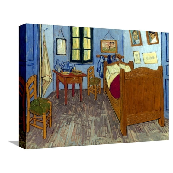 Art.com Van Gogh: Bedroom, 1889 Stretched Canvas Print Wall Art by Vincent van Gogh, 16" x 12"