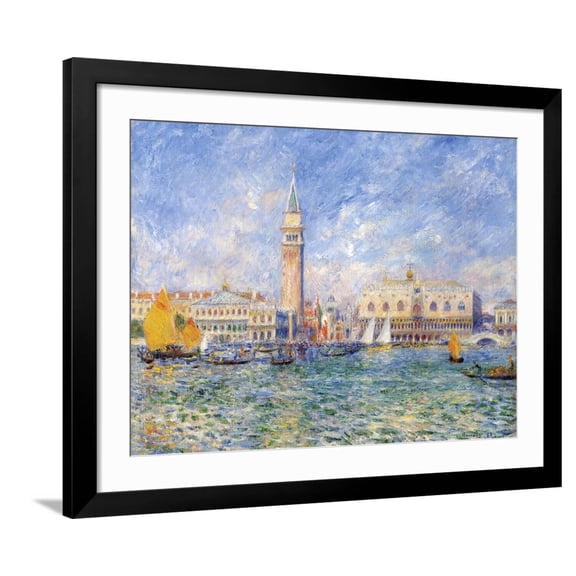 Art.com Venice, (The Doge's Palace), 1881 Giclee Print by Pierre-Auguste Renoir, Black Frame Wall Art, 40" x 32"