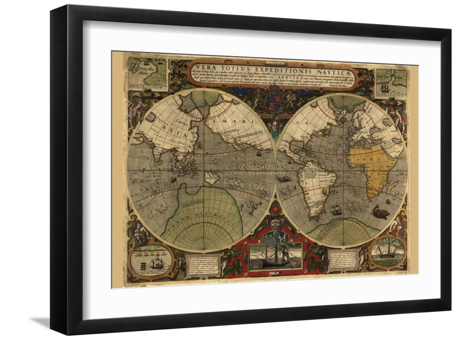 Art.com Vera Totius Expeditionis Nautica (World Map) Art Print by ...