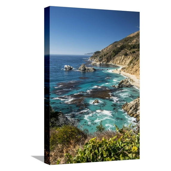 Art.com Vertical Big Sur Coastline California Stretched Canvas Print Wall Art by Sheila Haddad, 12" x 18"
