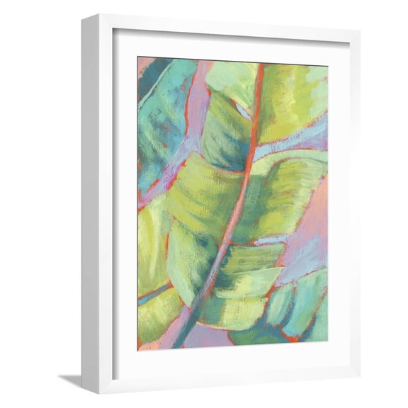 Art.com Vibrant Palm Leaves II Art Print by Jennifer Goldberger, White Frame Wall Art, 17" x 21"