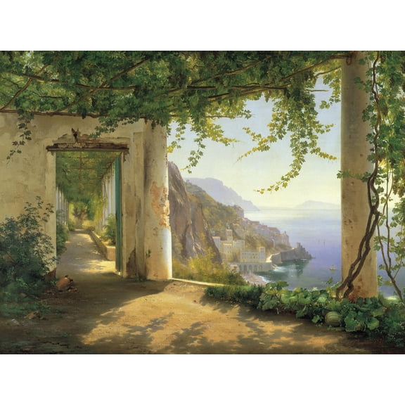 Art.com View to the Amalfi Coast Art Print by Carl Frederic Aagaard, 16" x 12"