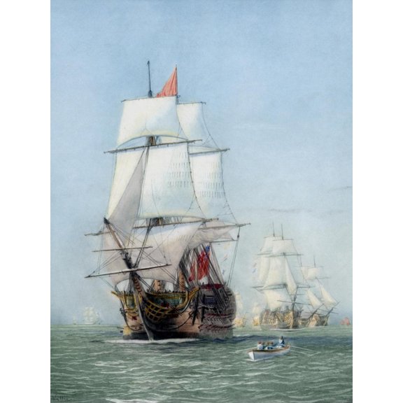 Art.com Vintage Print of Hms Victory of the Royal Navy Art Print by Stocktrek Images, 12" x 16"
