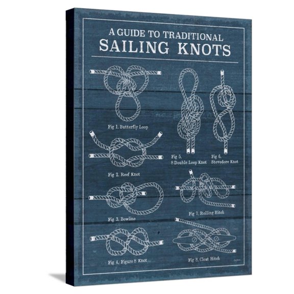 Art.com Vintage Sailing Knots I Stretched Canvas Print Wall Art by Mary Urban, 18" x 24"