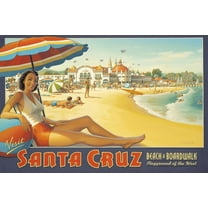 Art.com Visit Santa Cruz Art Print by Kerne Erickson, 18" x 12"