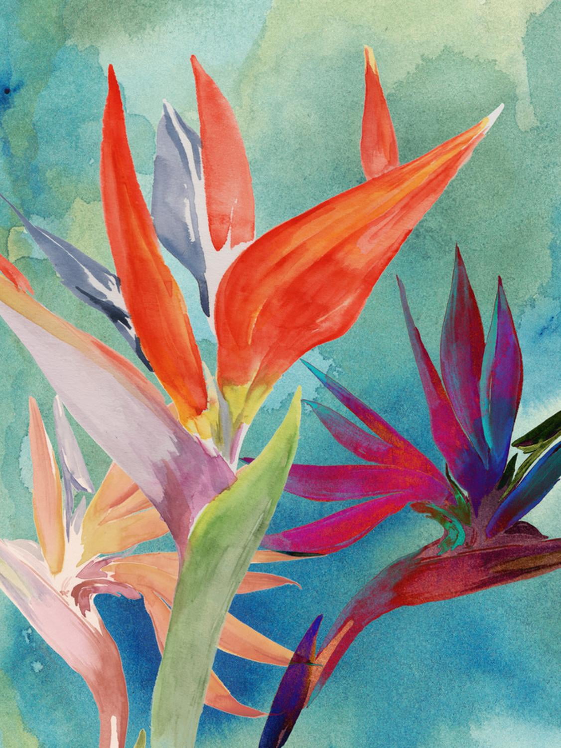 Vivid Birds of Paradise Canvas Art for Kids, 18" x 24", Multicolor