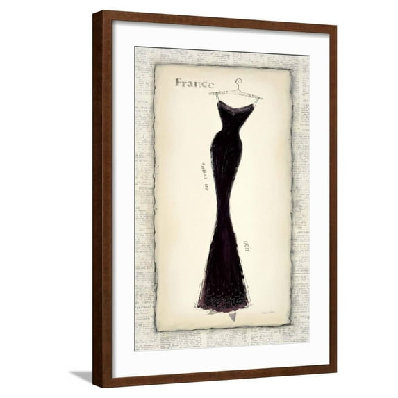 Art.com Vogue Silhouette Art Print by Emily Adams, Brown Frame Wall Art, 21" x 29"