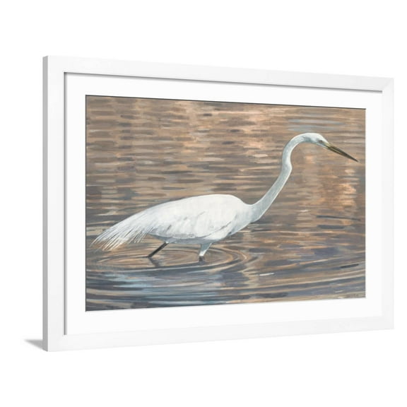Art.com Wading Shore Bird Art Print by Norman Wyatt Jr., White Frame Wall Art, 44" x 32"