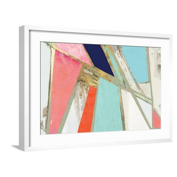 Art.com Warm Geometric Art Print by PI Studio, White Frame Wall Art, 29" x 21"