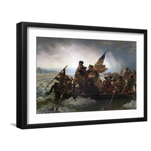 Art.com Washington Crossing the Delaware by Emanuel Leutze Giclee Print by Emanuel Leutze, Black Frame Wall Art, 23" x 17"