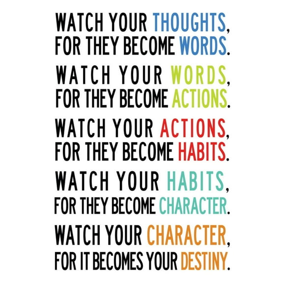 Art.com Watch Your Thoughts Colorful Art Print, 12" x 16"