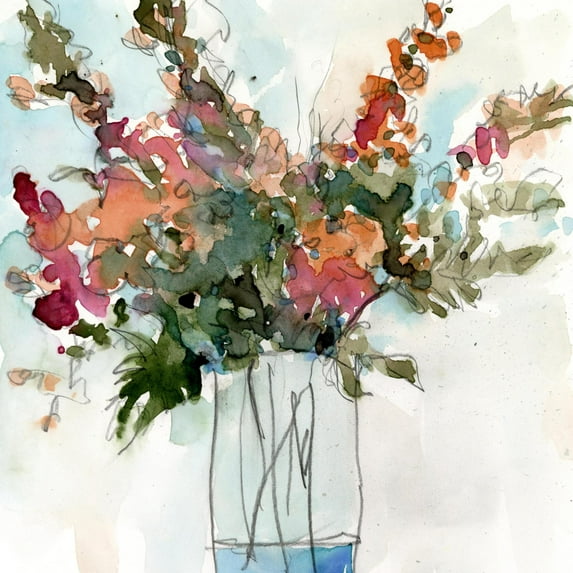 Art.com Water Garden Still Life I Art Print by Samuel Dixon, 30" x 30"