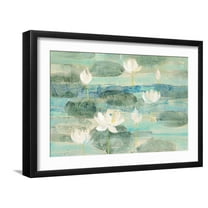 Art.com Water Lilies Bright Art Print by Albena Hristova, Black Frame Wall Art, 23" x 17"