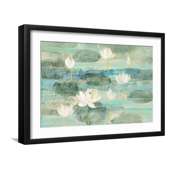 Art.com Water Lilies Bright Art Print by Albena Hristova, Black Frame Wall Art, 23" x 17"