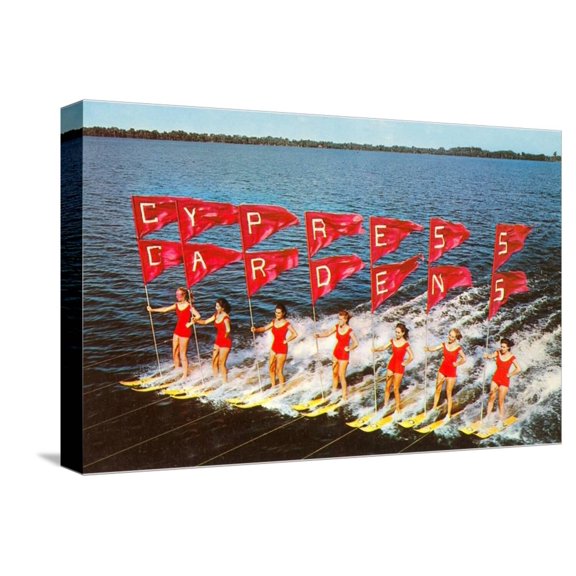 Art.com Water Skiers, Cypress Gardens, Florida Stretched Canvas Print Wall Art, 18" x 12"