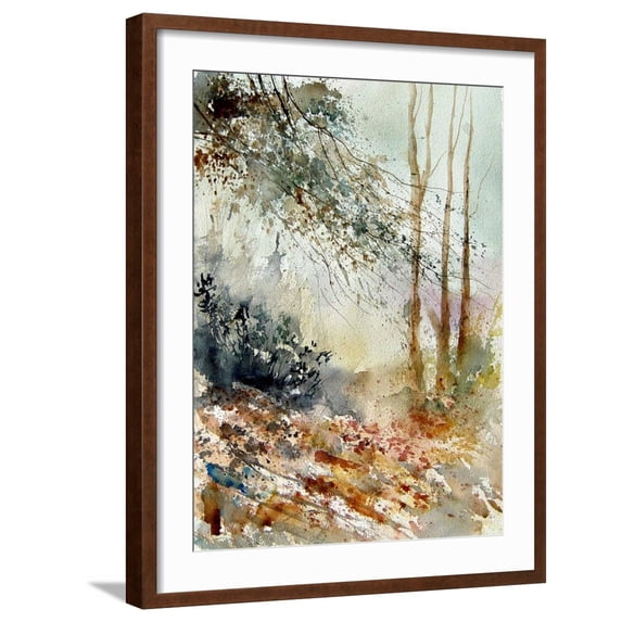 Art.com Watercolor 080605 Art Print by Pol Ledent, Brown Frame Wall Art, 23" x 29"