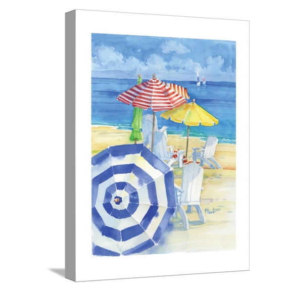 Art.com Watercolor Beach Vertical Stretched Canvas Print Wall Art by Paul Brent, 12" x 16"