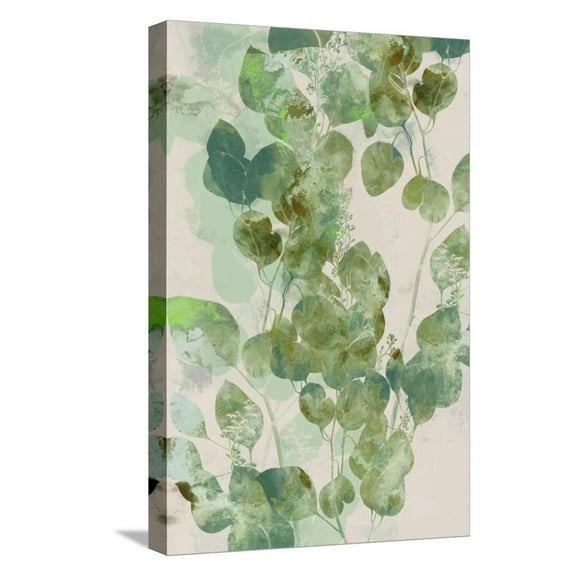 Art.com Watercolor Eucalyptus I Stretched Canvas Print Wall Art by Jennifer Goldberger, 12" x 18"