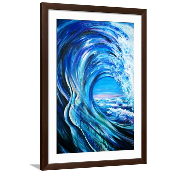 Art.com Wave Art Print by DannyWilde, Brown Frame Wall Art, 32" x 44"