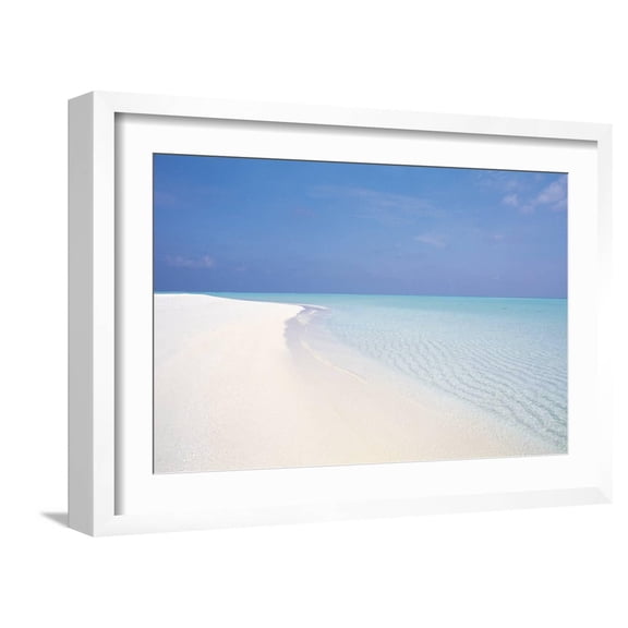 Art.com Waves at Seashore, View of Beach Photographic Print, White Frame Wall Art, 23" x 17"