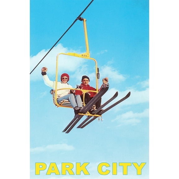 Art.com Waving from Ski Lift, Park City, Utah Art Print, 12" x 18"