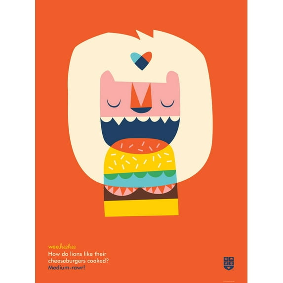 Art.com WeeHeeHee, Medium-Rawr Art Print by Wee Society, 12" x 16"
