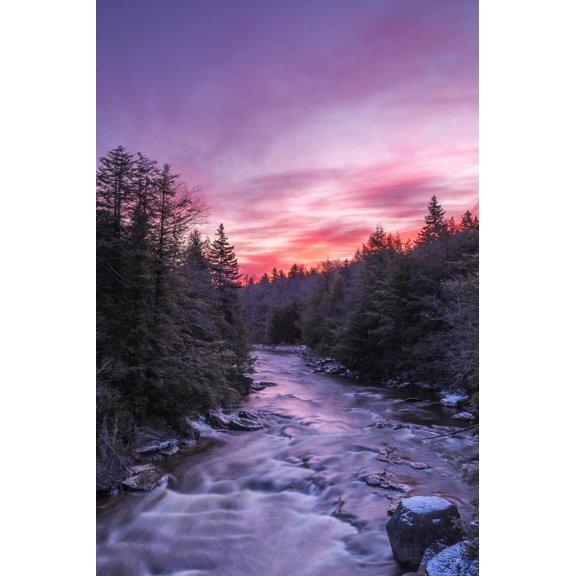 Art.com West Virginia, Blackwater Falls State Park. Sunrise on Blackwater River Photographic Print by Jaynes Gallery, 12" x 18"