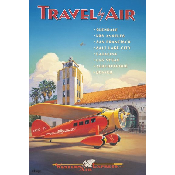 Art.com Western Air Express Art Print by Kerne Erickson, 12" x 18"