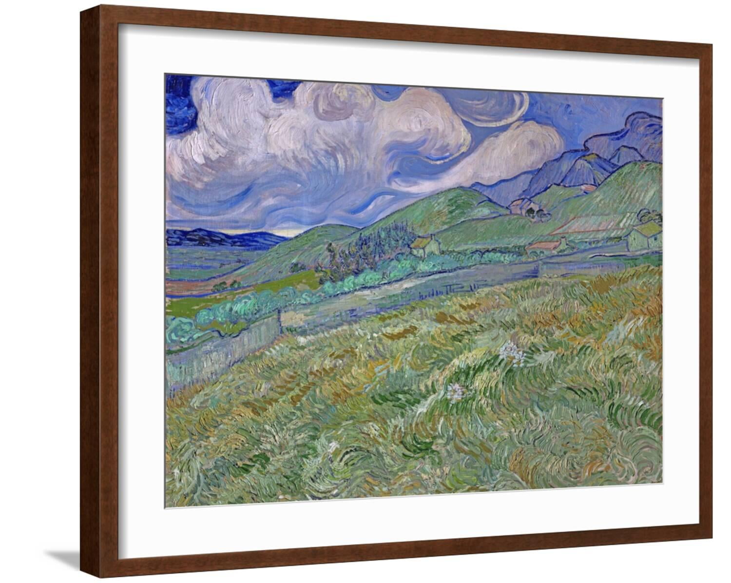 ゴッホ　Wheatfield with Mountains Amazon.com: ART.COM Wall Giclee Print Wheatfield and