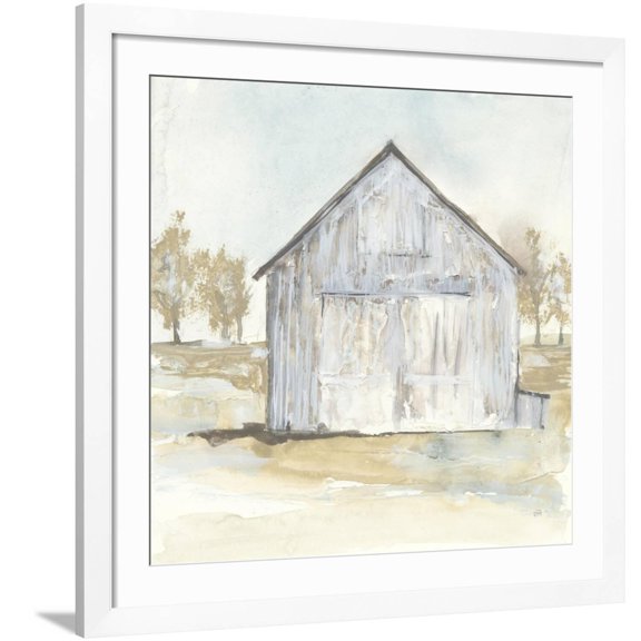 Art.com White Barn I Art Print by Chris Paschke, White Frame Wall Art, 38" x 38"