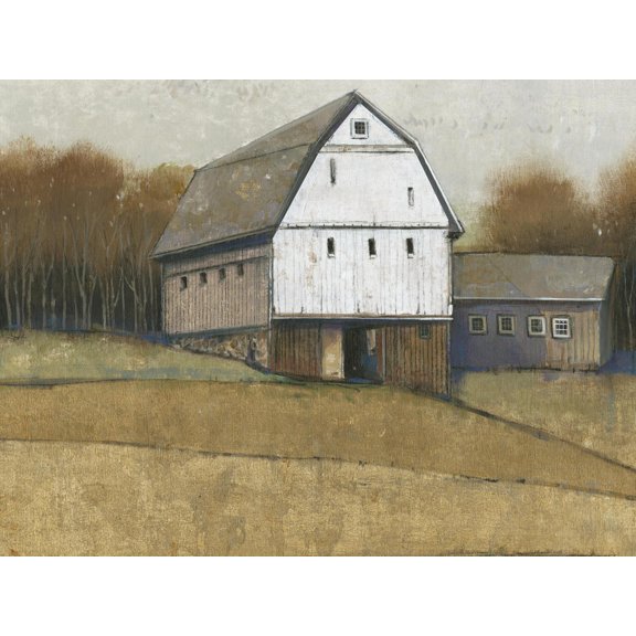 Art.com White Barn View II Art Print by Tim O'toole, 32" x 24"