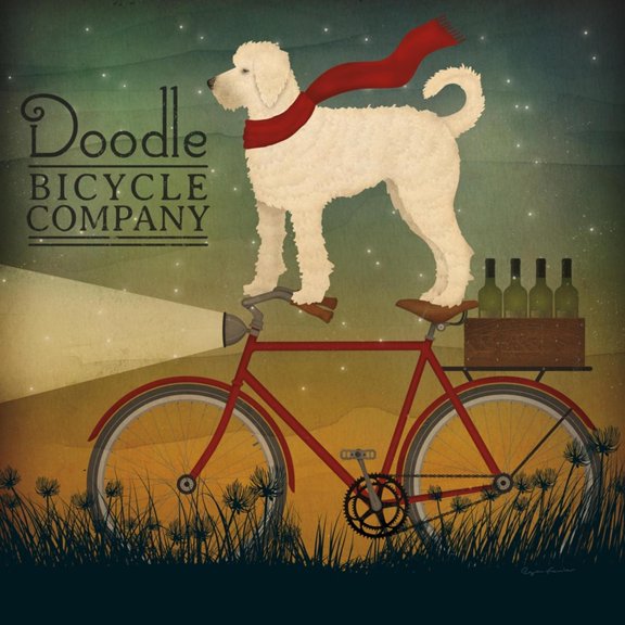 Art.com White Doodle on Bike Summer Art Print by Ryan Fowler, 16" x 16"