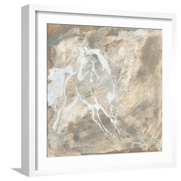 Art.com White Horse I Art Print by Chris Paschke, White Frame Wall Art, 21" x 21"
