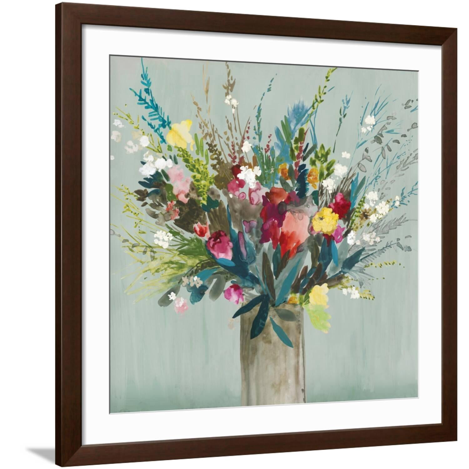 Art.com Wild Flowers II Art Print by Asia Jensen, Brown Frame Wall Art ...