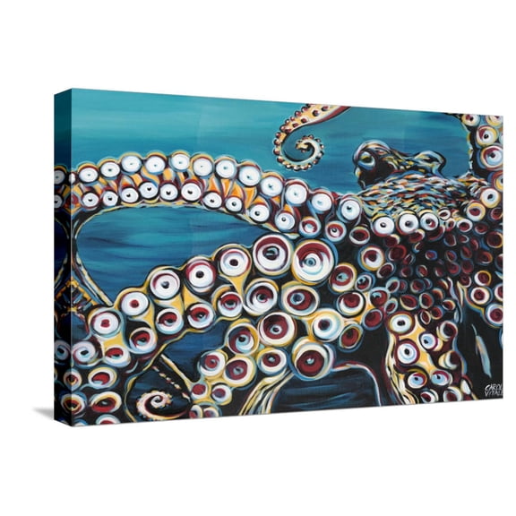 Art.com Wild Octopus I Stretched Canvas Print Wall Art by Carolee Vitaletti, 24" x 16"