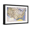 thumbnail image 1 of Art.com Wildlife And Game Map Of The United States Art Print by Ira Moss, Black Frame Wall Art, 23" x 17", 1 of 5