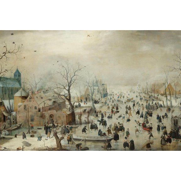 Art.com Winter Landscape with Ice Skaters, Hendrick Avercamp Art Print by Hendrick Avercamp, 18" x 12"